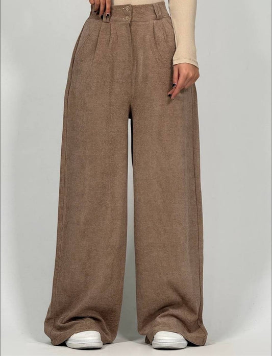 سروال واسع راقي بخامة قطنية مريحة