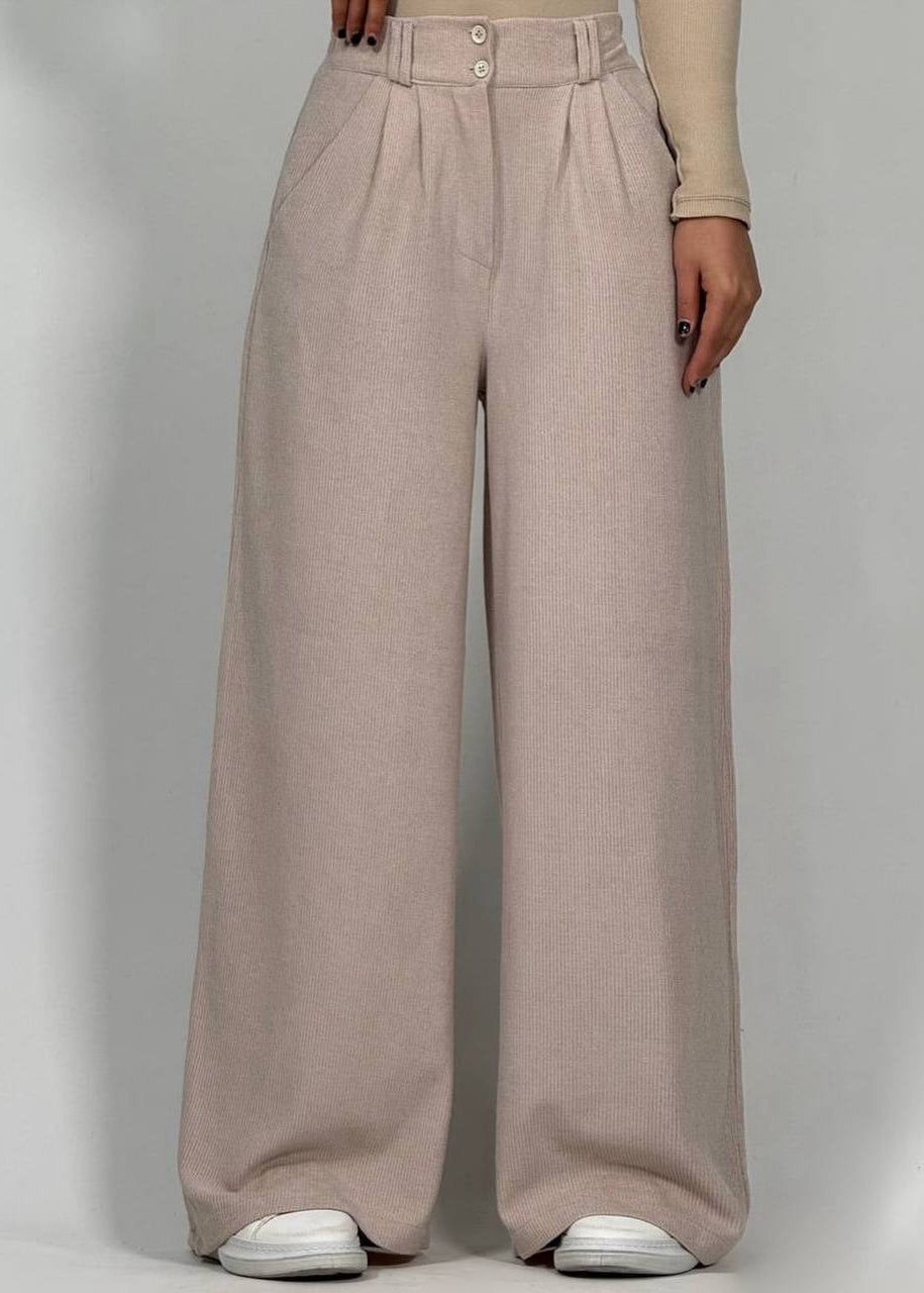 سروال واسع راقي بخامة قطنية مريحة